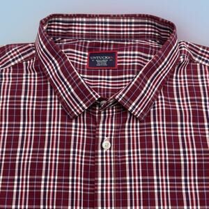 UNTUCKit Men's 3XL Red Plaid Wrinkle Free Button Down Dress Shirt